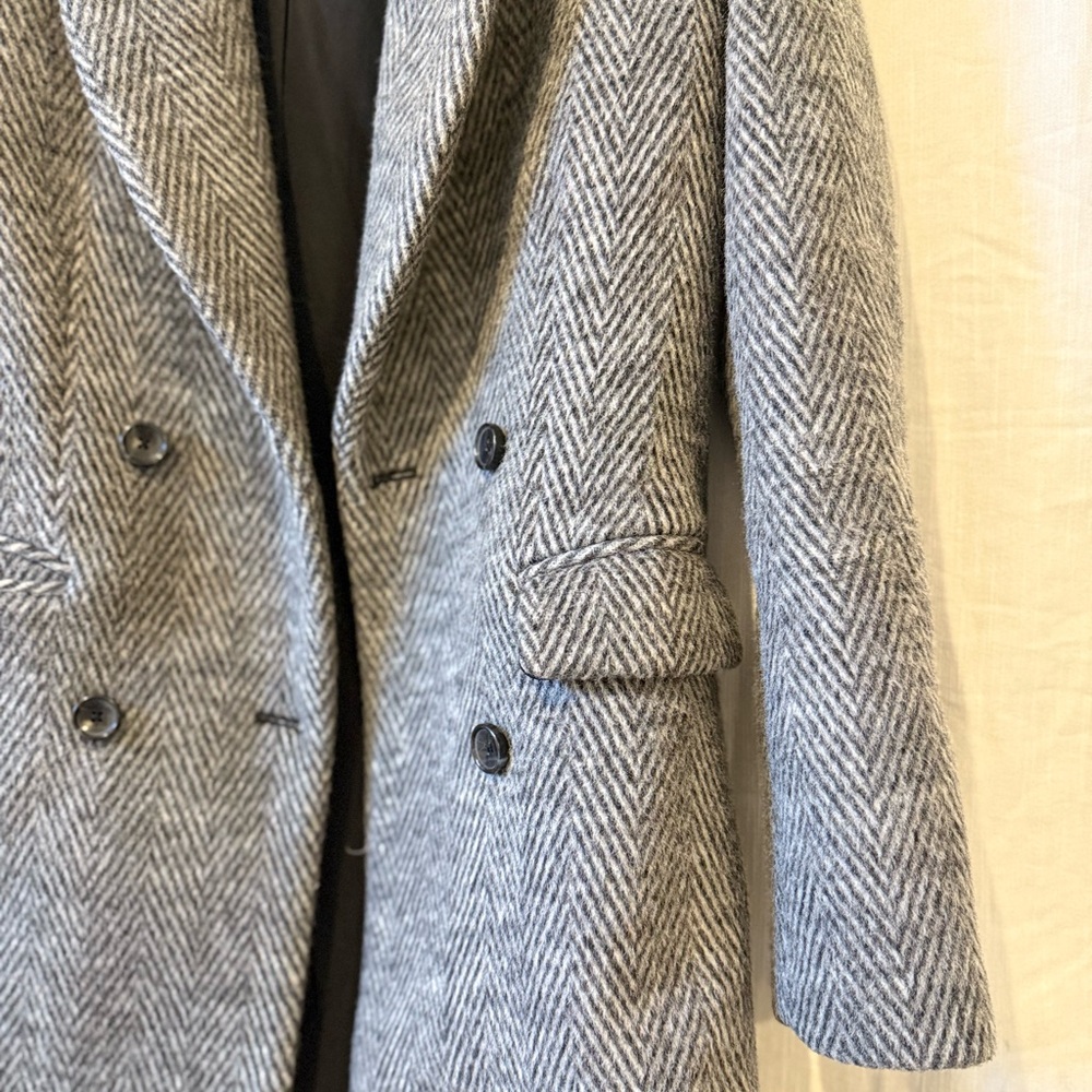 Reformation Gray Herringbone Pea Coat - Picture 2 of 3
